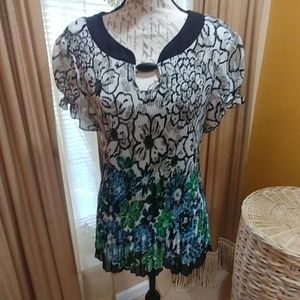 Multi-color floral top